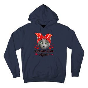 Funny Cute Russian Blue Mom Tee Cat Mom Mothers Day For Funny Tall Hoodie