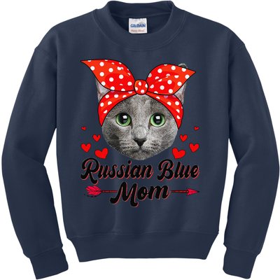 Funny Cute Russian Blue Mom Tee Cat Mom Mothers Day For Funny Kids Sweatshirt