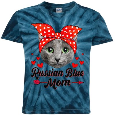 Funny Cute Russian Blue Mom Tee Cat Mom Mothers Day For Funny Kids Tie-Dye T-Shirt