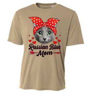 Funny Cute Russian Blue Mom Tee Cat Mom Mothers Day For Funny Cooling Performance Crew T-Shirt