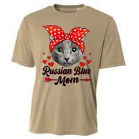 Funny Cute Russian Blue Mom Tee Cat Mom Mothers Day For Funny Cooling Performance Crew T-Shirt