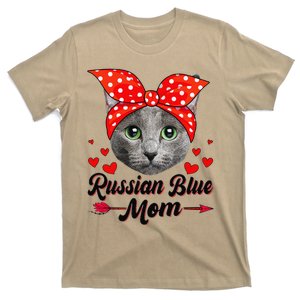 Funny Cute Russian Blue Mom Tee Cat Mom Mothers Day For Funny T-Shirt