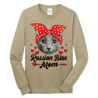 Funny Cute Russian Blue Mom Tee Cat Mom Mothers Day For Funny Tall Long Sleeve T-Shirt