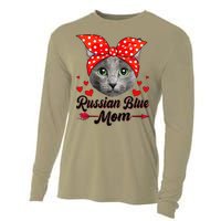 Funny Cute Russian Blue Mom Tee Cat Mom Mothers Day For Funny Cooling Performance Long Sleeve Crew