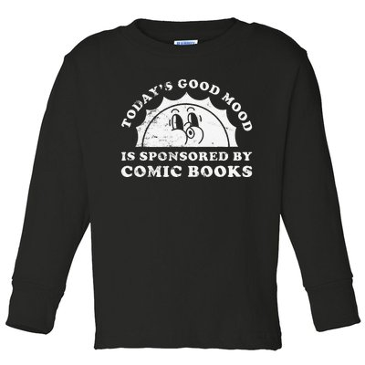 Funny Cute Retro Vintage Comic Books Or Comic Book Toddler Long Sleeve Shirt