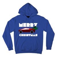 Futuristic Cyber Red Truck Pickup Christmas Tree Cool Gift Hoodie