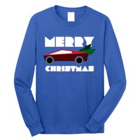 Futuristic Cyber Red Truck Pickup Christmas Tree Cool Gift Long Sleeve Shirt