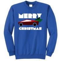 Futuristic Cyber Red Truck Pickup Christmas Tree Cool Gift Sweatshirt