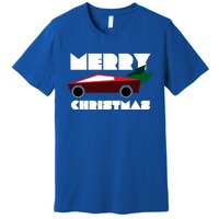 Futuristic Cyber Red Truck Pickup Christmas Tree Cool Gift Premium T-Shirt