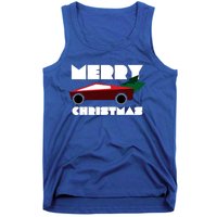 Futuristic Cyber Red Truck Pickup Christmas Tree Cool Gift Tank Top