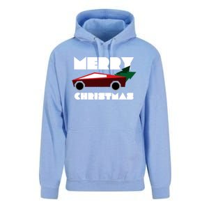 Futuristic Cyber Red Truck Pickup Christmas Tree Cool Gift Unisex Surf Hoodie