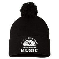 Funny Cute Retro Vintage Music Pom Pom 12in Knit Beanie