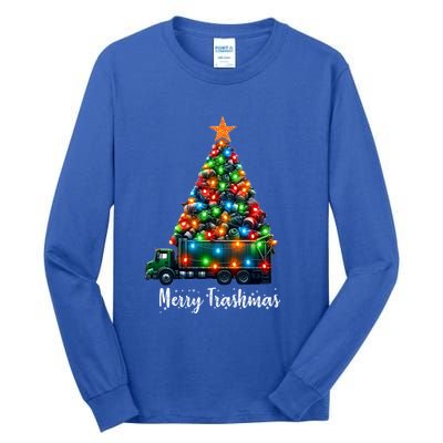 Funny Christmas Recycling Garbage Truck Lover Merry Trashmas Gift Tall Long Sleeve T-Shirt