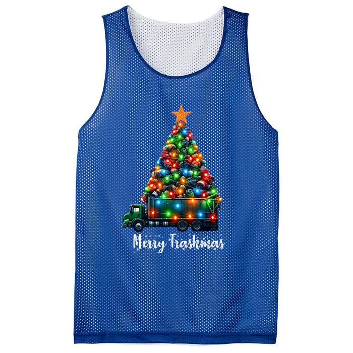 Funny Christmas Recycling Garbage Truck Lover Merry Trashmas Gift Mesh Reversible Basketball Jersey Tank