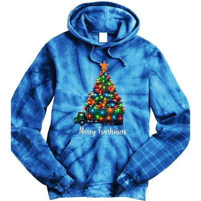 Funny Christmas Recycling Garbage Truck Lover Merry Trashmas Gift Tie Dye Hoodie