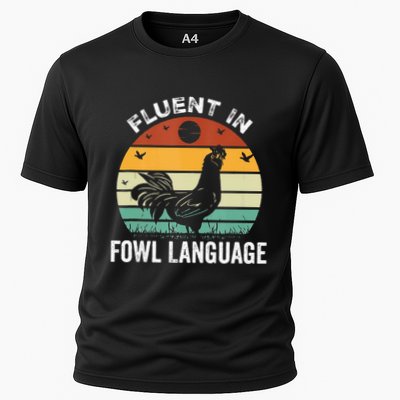 Funny Chicken Retro Vintage I’M Fluent In Fowl Language Performance Shirt