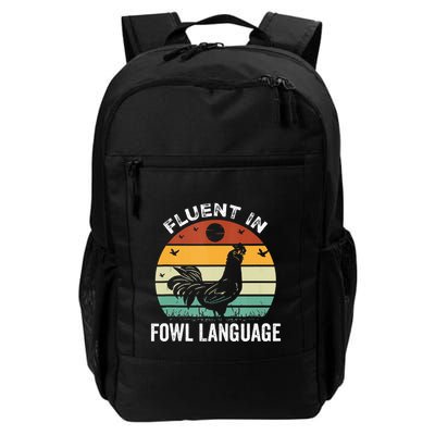 Funny Chicken Retro Vintage I’M Fluent In Fowl Language Backpack