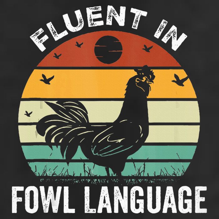 Funny Chicken Retro Vintage I’M Fluent In Fowl Language Beanie