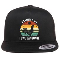 Funny Chicken Retro Vintage I’M Fluent In Fowl Language Flatbill Hat