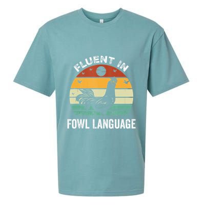Funny Chicken Retro Vintage I’M Fluent In Fowl Language Sueded Cloud Jersey T-Shirt