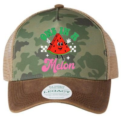 Funny Cute Retro Watermelon One In A Melon Summer Vacation Legacy Tie Dye Trucker Hat