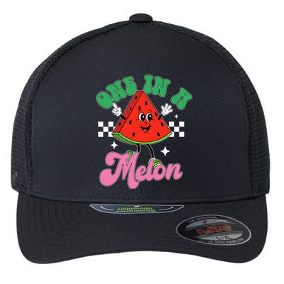 Funny Cute Retro Watermelon One In A Melon Summer Vacation Flexfit Unipanel Trucker Cap