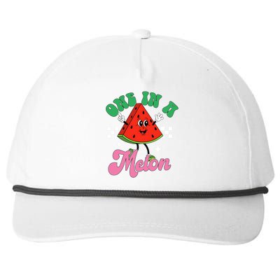 Funny Cute Retro Watermelon One In A Melon Summer Vacation Snapback Five-Panel Rope Hat