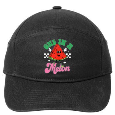 Funny Cute Retro Watermelon One In A Melon Summer Vacation 7-Panel Snapback Hat