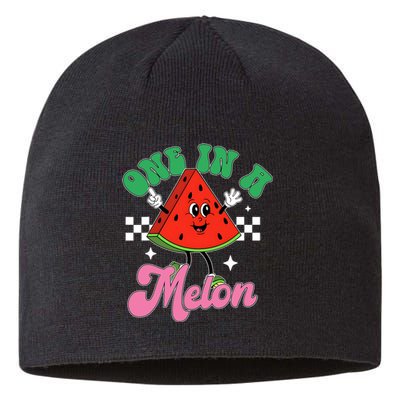 Funny Cute Retro Watermelon One In A Melon Summer Vacation Sustainable Beanie