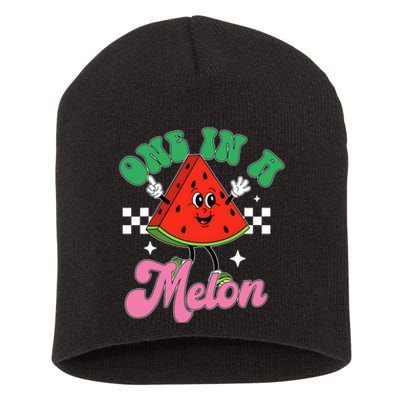 Funny Cute Retro Watermelon One In A Melon Summer Vacation Short Acrylic Beanie