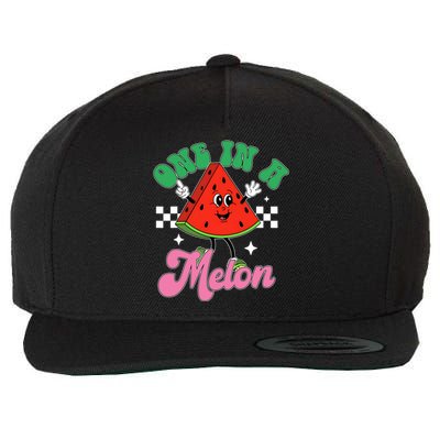 Funny Cute Retro Watermelon One In A Melon Summer Vacation Wool Snapback Cap