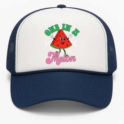 Funny Cute Retro Watermelon One In A Melon Summer Vacation Trucker Hat