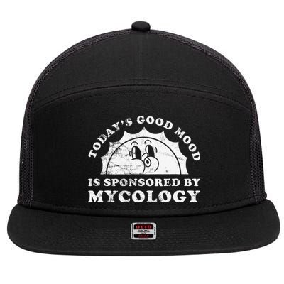 Funny Cute Retro Vintage Mycology Or Fungi Mushrooms 7 Panel Mesh Trucker Snapback Hat