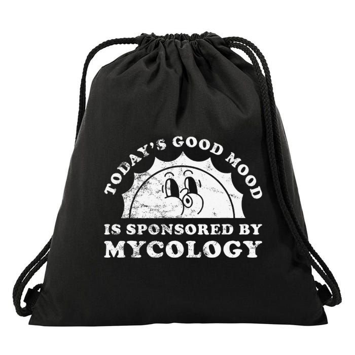 Funny Cute Retro Vintage Mycology Or Fungi Mushrooms Drawstring Bag