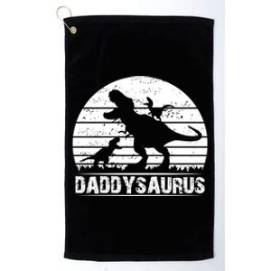 Funny Cool Retro Dad Sarcastic Daddysaurus Present From Gift Platinum Collection Golf Towel