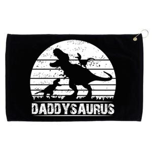 Funny Cool Retro Dad Sarcastic Daddysaurus Present From Gift Grommeted Golf Towel