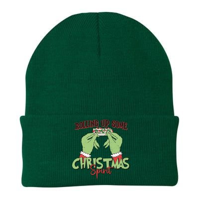 Funny Christmas Rollin Up Some Christmas Spirt Knit Cap Winter Beanie