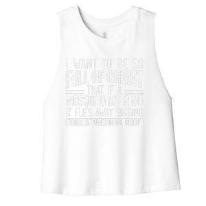 Funny Christian Religious Servant Of God Faithful Jesus Gift Women's Racerback Cropped Tank