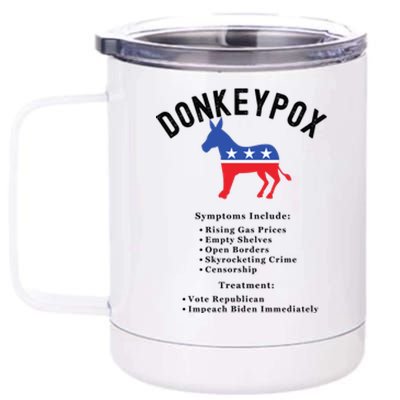 Funny Conservative Republican Donkeypox 12 oz Stainless Steel Tumbler Cup