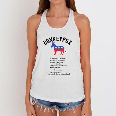 Funny Conservative Republican Donkeypox Women's Knotted Racerback Tank