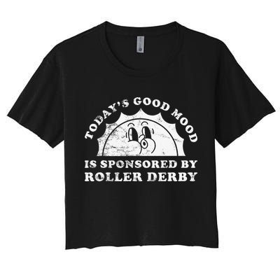 Funny Cute Retro Vintage Roller Derby Crop Top