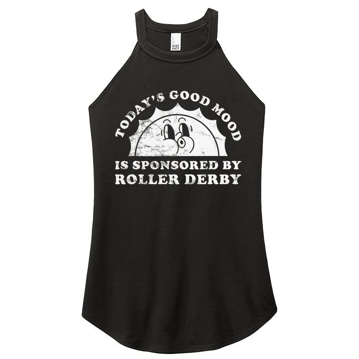 Funny Cute Retro Vintage Roller Derby Women's Perfect Tri Rocker Tank