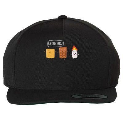 Funny Camping Roasting Bonfire Adventure Wool Snapback Cap