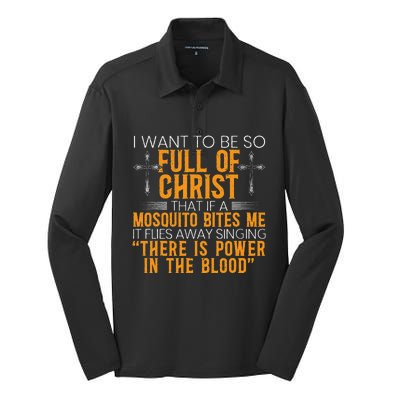 Funny Christian Religious Servant Of God Faithful Jesus Silk Touch Performance Long Sleeve Polo