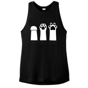 Funny Cat Rock Paper Scissors Cat Paws Cat Lover Ladies PosiCharge Tri-Blend Wicking Tank