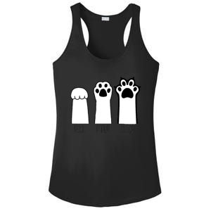 Funny Cat Rock Paper Scissors Cat Paws Cat Lover Ladies PosiCharge Competitor Racerback Tank