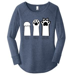 Funny Cat Rock Paper Scissors Cat Paws Cat Lover Women's Perfect Tri Tunic Long Sleeve Shirt