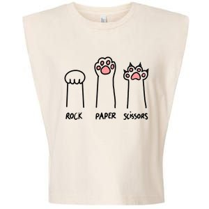 Funny Cat Rock Paper Scissors Cat Paws Cat Lover Garment-Dyed Women's Muscle Tee