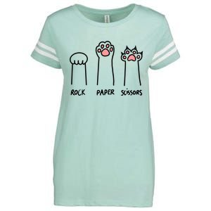 Funny Cat Rock Paper Scissors Cat Paws Cat Lover Enza Ladies Jersey Football T-Shirt