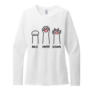 Funny Cat Rock Paper Scissors Cat Paws Cat Lover Womens CVC Long Sleeve Shirt